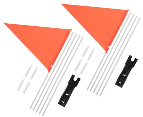 Cabilock 2 set Bandiere per Bicicletta Arancioni con Asta Triangolari di Sicurezza Riflettenti per Alta Visibilità e Protezione Facili da Installare e Resistenti al Vento Adatte Tutte le