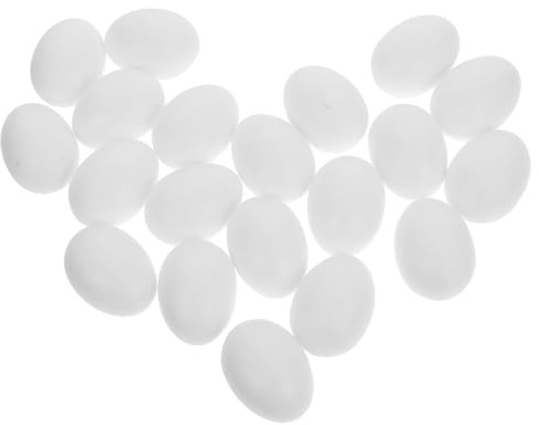 TOYANDONA 20Pcs Simulation Pigeon Eggs Plastic Solid Imitation Bird Eggs for Assisted Hatching and Breeding Lightweight for Racing and Nesting Use