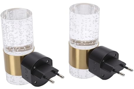 Gugxiom Sensor Dimbar 3 Färger Koppla in Nattljus, Nattljus Koppla in i Väggen 3000K-6000K Automatisk Belysning Bubbelljus för Sovrum Hall Badrum (1W EU)