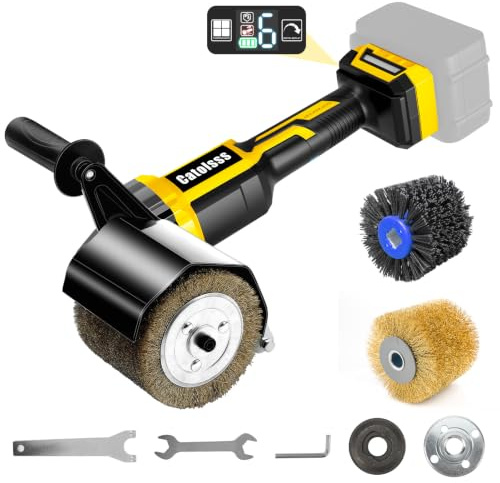 Accu-borstslipmaskin Kompatibel med Dewalt 20 V, borstlös 1 300 W, 8 000 RPM Satineringsmaskin för ytterrenoveringen, 2 fackborstar och tillbehör (utan batteri)