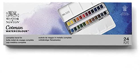 Cotman - Metal Sketchers Water Colour Box 24 Half Pan