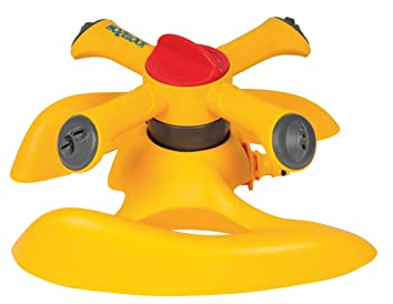 HOZELOCK - Arroseur Rotatif Plus 254 M² : Arroseur Pulvérisateur sur Traineau Moyenne Surface (Ø 18M), 2 Schémas de Pulvérisation pour un Arrosage Uniforme [2520P0000]