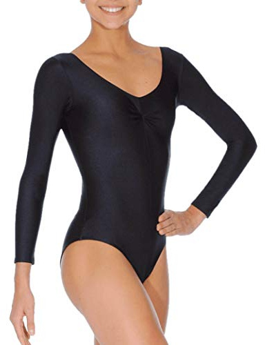 Roch Valley dam Martene Long Sleeve Nylon/Lycra Leotard Martene långärmad nylon/lycra trikåer