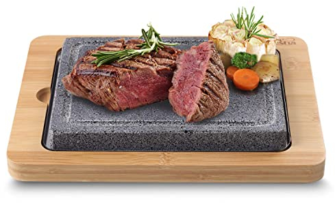 Artestia Steak Stone Set, 2PCS Volcanic Lava Stones, 8.46 x 6.49 in