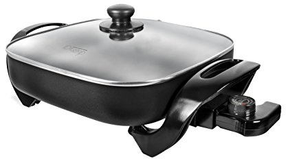 Italian Design – Grillplatte, 1500 W, automatische Temperaturregelung, max. 150 Grad Temperatur, 300 x 300 x 60 mm, Deckel inklusive