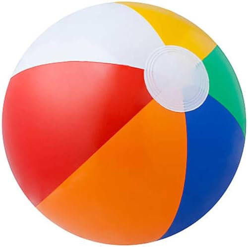 SHATCHI Pallone da spiaggia gonfiabile, 61 cm, colori arcobaleno, per vacanze, piscina, feste, giochi estivi all'aperto, 1 pezzo