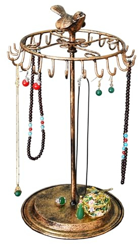 Bird Rotating Necklace Holder Bracelet Stand/Jewelry Organizer/Jewelry Tree,Bronze