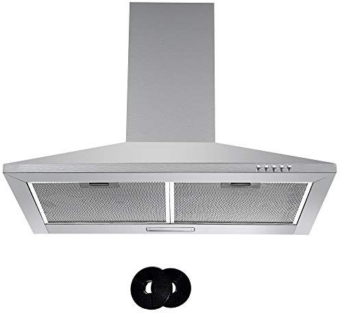 Cookology 70cm Extractor Fan, Chimney Cooker Hood in Stainless Steel & Filters