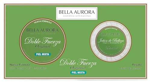 Bella Aurora Pack Doble Fuerza Antimanchas Piel Mixta-Grasa | Crema Doble Fuerza 30 ml + Jabón de Belleza Sérénité 100 g | Limpieza Profunda, Unifica el Tono y Acabado Mate