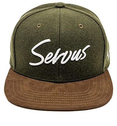 Du Hirsch Bayerisches Snapback Cap Servus Dunkelgrün Filz One Size