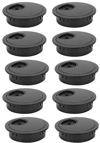 Shanrya Trou métallique pour ordinateur de bureau, trou en plastique facile à nettoyer, douille de câble exquise, convient pour la famille en plein air, les amis pour la table basse