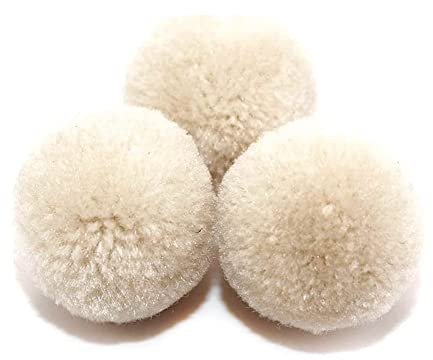 Duories Pompons zum Basteln,50 Stück 20mm Bunte Bommeln Bälle,Pom Poms für Kunsthandwerk,Pompons Bälle für Ostern,Weihnachten,Bunte Pompons für DIY Basteln Tischdekoration Geburtstagsdeko,Creme