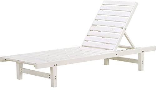 habitat et jardin Sonnenliege aus Holz Rawai - Weiß