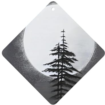 BROLEO Moon Pine Tree pattern Square Car Air Fresheners Cards Set of 6 slices : Hanging Scented Cards for Wardrobe Bathroom Car Interior Decor