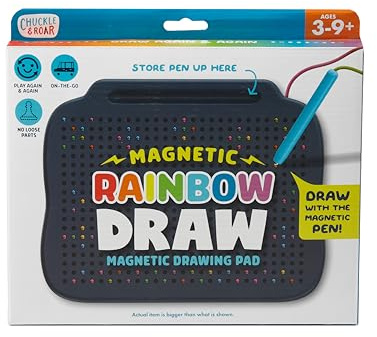 Chuckle & Roar Magnetic Rainbow Drawing Pad & Stencil Edition – Mess-Free Reusable Drawing Board for Kids | Screen-Free Travel Toy for Creative Play