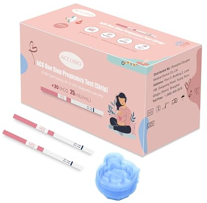 Pregnancy Test with Cups, hCG Detection Home Pregnancy Test Strips, Sensitive & Over 99% Accurate, 20 Count Individually Wrapped, Rapid Prenancy Tests Kit, 5mm Wider, 10mIU/mL