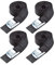 Cartman 2.5cm x 4.6m Zurrgurte mit Verstellbarer Nockenschnalle Cargo Tie Down mit Schutzpolster, 4er Pack, schwarz