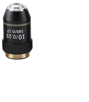 Getdoublerich Achromatisches schwarzes Objektivmikroskop-Objektiv, 160 mm, schwarz, 4X/10X/20X/40X/60X/100X für biologisches Mikroskop (10x)