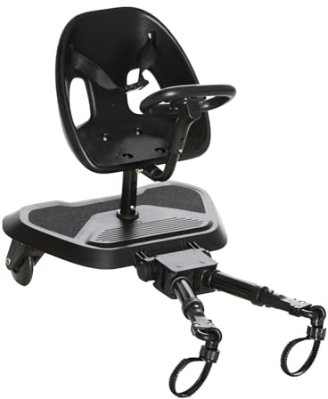 Asalvo Patinete Carro Bebe Universal GO SEAT. Patinete Carro Bebe 2 en 1. Patin Universal para Niños 1-5 Años hasta 15 kg. Patín con Asiento Desmontable, Volante y Ruedas con Luz. Negro