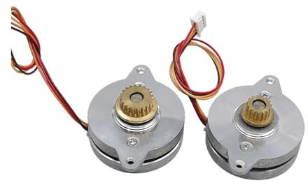 OSBCMZGE 36H013HM-0304A-020/019 36MM Round 2-Phase 4-Wire Stepper Electronic Starter 0.9 Deg Stepping Electronic Starter Copper Pulley Gear for Monitoring Camera (0304A-019)