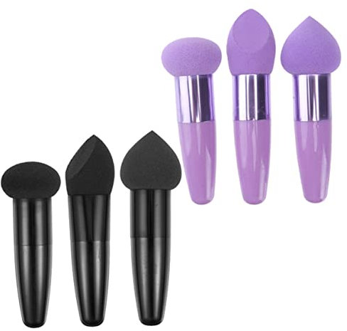 minkissy 6pièces Lot De Éponges De Maquillage Stylo Forme Accessoire Cosmétique Pour Fond Teint Crème Anticernes
