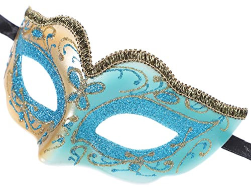 TINEASUR Masque De Déguisement Dhalloween Pour Enfants Demi-masque De Fête Doré 16 H