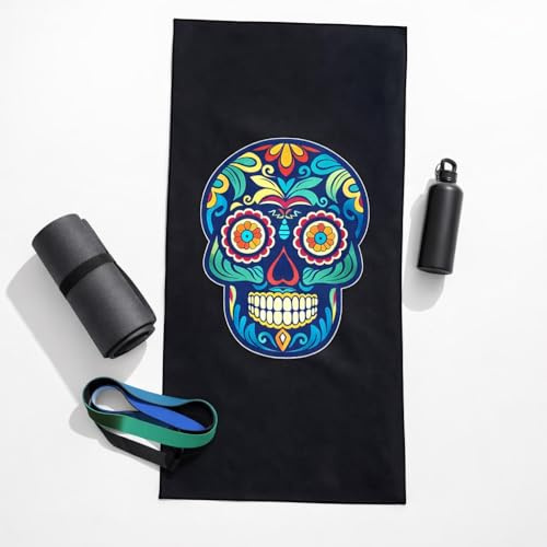 Générique Serviette Microfibre Musculation Fitness Gym - Gymbro Legacy Motif Calavera - Serviette Sport Homme Salle de Sport