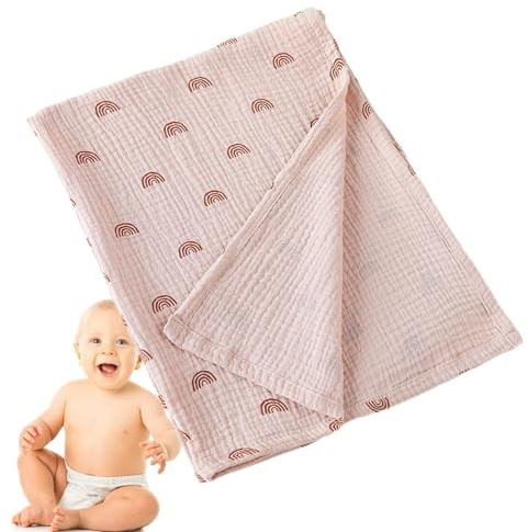 Generiska babymuslinfiltar – omlindad – hudvänlig unisex , ventilerande badhandduk för barn och flickor