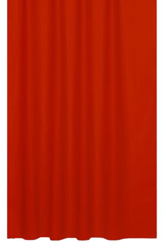 Ekershop Premium Textil Duschvorhang 240x200 cm Uni Rot – Waschbar & Wasserabweisend | Rundum Sauber Umgenäht | Mit Beschwerungsband | Hotelqualität | Extra Groß | inkl. Ringe