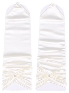 Flora Satin Bridal Prom Fingerless Gloves,ruffle & diamantes