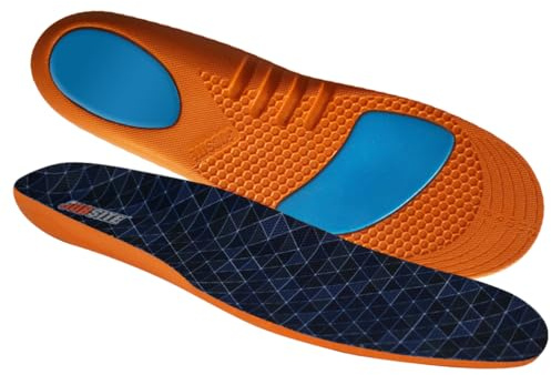 JobSite Gel Sport Insoles - Gel Heel & Metatarsal Shock Pad - US Men 8-13 Women 9-14 (Trim to Fit)