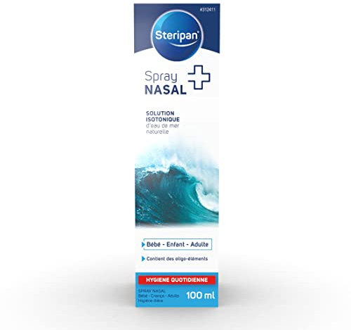 Steripan - Spray Nasal - Solution Isotonique à L'Eau de Mer Naturelle - Bébé/Enfant/Adulte - 100 ml