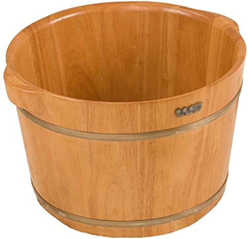 Foot Tub Wooden Foot Basin Oak Footbath Tub, Foot Bath Barrel, Sauna Foot Washing Bucket, Household Foot Soaking Basin, Pain Fatigue Relief Foot Washing Barrel,Massage Rollers foot Bath Wooden Bucket
