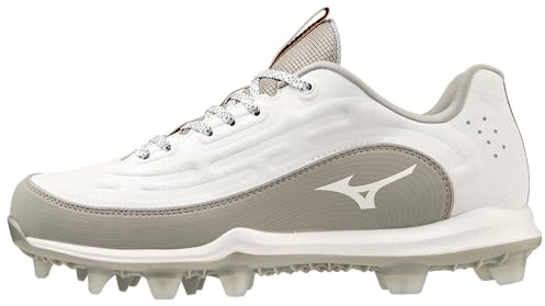 Mizuno 9-Spike Advanced Finch Elite 6 Low Women's TPU Molded Softball Cleat | White-Grey| US Womens 5