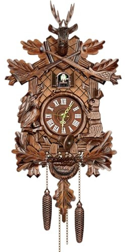 Lamppdcor Cuckoo Clocks With Cuckoo Bird Wooden Cuckoo Clocks for Wall Coo Coo Clock,Easy Installation for Living Room Bedroom Housewarming Gifts