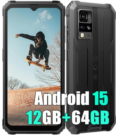 Blackview BV4800SE Android 15 Outdoor Handy 2025, 12GB+64GB/2TB Baustellenhandy, 6.56 HD+ Outdoor Smartphone NFC, 16MP AI Kamera, 5100mAh, IP68 Wasserdicht, Dual SIM 4G,OTG,GPS,Gemini AI,Schwarz