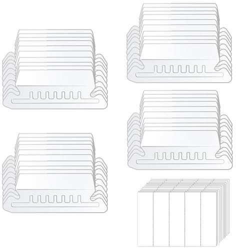 100 Sets Suspension File Tabs Suspension File Tabs,Clear Hanging File Folder Tabs with Inserts Lear Plastic Tab with Repositionable Label Insert 50 Tabs & 50 Inserts for Hanging Folders
