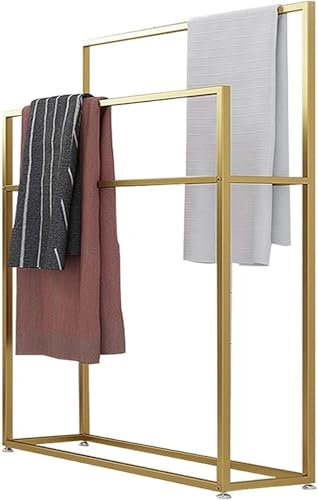 Toallero de metal independiente, soporte de secado de toallas de baño, ahorro de espacio, elegante toallero independiente (D: 85 x 20 x 110 cm)