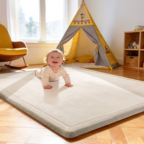 Treeboy krabbelmatte spielmatte Baby Kinder spielteppich 120x170x2cm beige