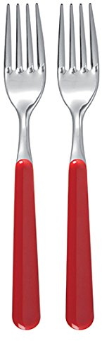 Excelsa Set Forchette in Acciaio Inox, Rosso, 2 Pezzi