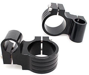 FXCNC Racing 50mm 7/8 CNC Aluminum motorcycle Black Fork Tube Clip on Handlebar Riser Heads Replaceable Fit for Universal bike cafe racer