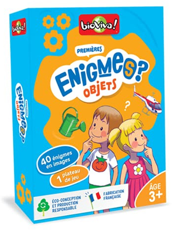 Bioviva - Premières Enigmes - Objets - Jeu de Cartes Enfants Eveil 3+ | Jeu Educatif Devinettes - Premier Âge dès 3 ans - 1 à 4 joueurs - Fabriqué en France