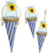 alles-meine.de GmbH Schultüte - Stoff - BLAU - 13 cm - wasserfest - Stoffschultüte - Schultütenbaum Geschenktüte klein - Zuckertüte zur Dekoration Anhängen Deko - Schulanfang..