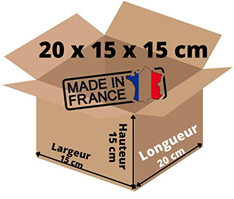 Carton d'expedition Simple Cannelure 20 x 15 x 15 cm Pour vos Petits Envois (50)