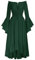 SCARLET DARKNESS Damen Viktorianisches Rockabilly Kleid Off Shoulder Lace-Up Rokoko Fairy Dress Dunkelgrün XXL