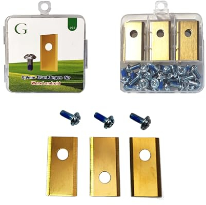 G greengrass tools Ersatz Messer kompatibel mit Worx Landroid, Ecovacs GOAT, Einhell, LandXCape, Practixx, Scheppach, Kress Mähroboter Klingen - TITAN LongLife [1-Loch bruchsicher DIN geprüft] 18 Stk.