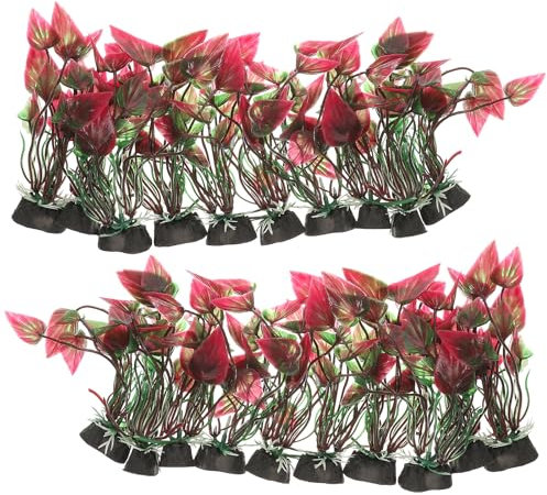 Happyyami Lot de 20 plantes réalistes pour aquarium - Décoration pour paysage sous-marin réaliste - Accessoires pour aquarium Betta