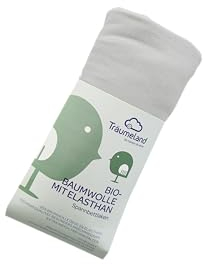 Träumeland Spannbettlaken Bio-Baumwolle mit Elasthan hellgrau 60 x 120 cm + 70 x 140 cm