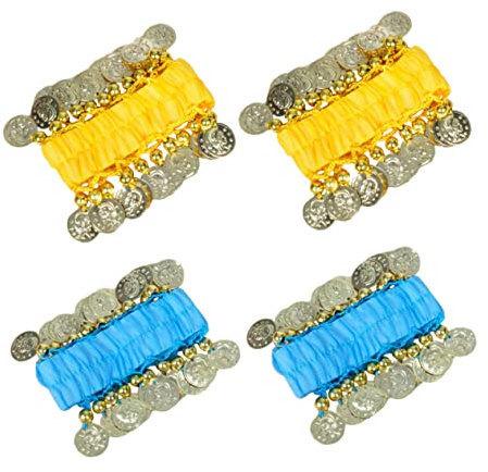 Milisten 2 Paires Bracelet De Danse Du Ventre Tenue Bracelets Tenue De Filles Vêtements Tenue De Danseuse Du Ventre Bracelet De Ventre Chaîne De Main De Danse Acrylique