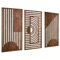 Ltstor Decorazione murale geometrica astratta con cornice in legno (43,5 x 22 x 3 pezzi), retrò medievale arte geometrica minimalista adatta per camere familiari, soggiorno